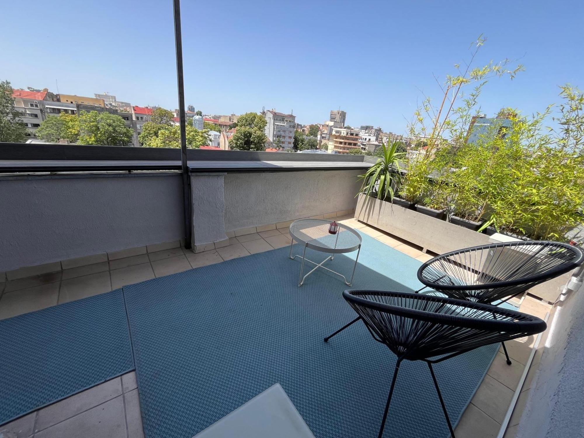 בוקרשט Terrace View Downtown Studio מראה חיצוני תמונה